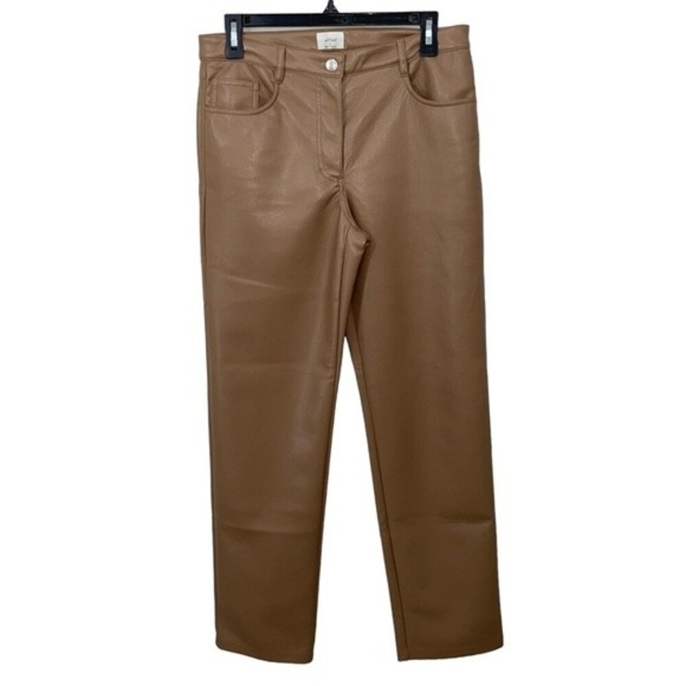Aritzia Wilfred Melina High Waisted Vegan Leather Pants in Constant Camel Size 8